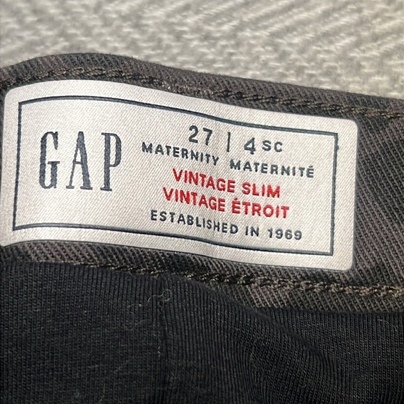 GAP Maternity Vintage Slim Jeans.  Leopard Print - Black and Gray. Size 27 - Picture 11 of 12